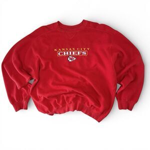 VTG Pro Edge NFL Kansas City Chiefs Sweatshirt Men L Center Embroidered Spellout